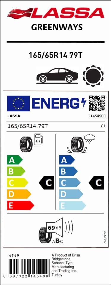 LAS.165/65R14 79T GREENWAYS (C-C-69) (YAZ) LASSA LASTİK (2025)