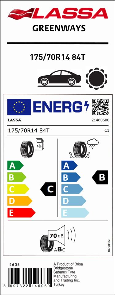 LAS.175/70R14 84T GREENWAYS (C-B-70) (YAZ) LASSA LASTİK (2025)