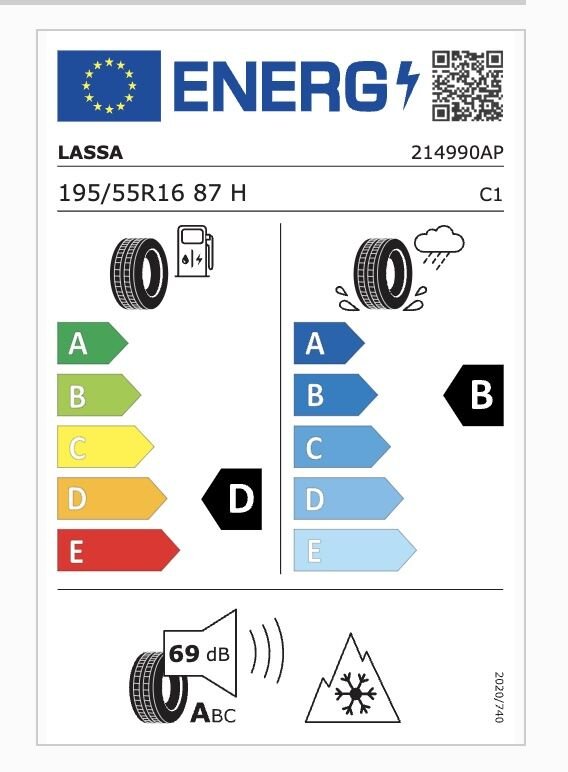 LAS.195/55R16 87H SNOWAYS4 (M+S) (D-B-69) (KIŞ) LASSA LASTİK (2025)
