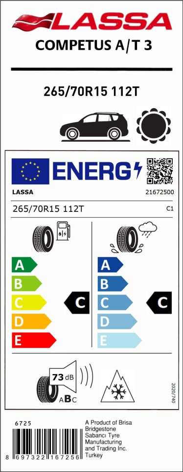 LAS.265/70R15 112T COMPETUS A/T 3 (C-C-73) (4 MEVSİM) LASSA LASTİK (2025)