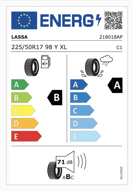LAS.225/50R17 98Y XL REVOLA (EV READY)(B-A-71) (YAZ) LASSA LASTİK (2025)