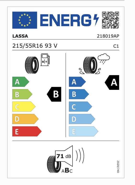 LAS.215/55R16 93V REVOLA (B-A-71) (ELT) (YAZ) LASSA LASTİK (2025)