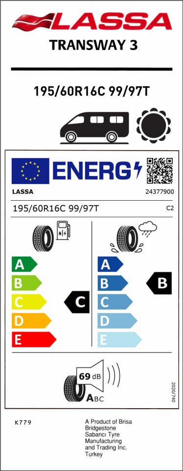 LAS.195/60R16 C 99/97T TRANSWAY 3 (C-B-69) (YAZ) LASSA LASTİK (2025)