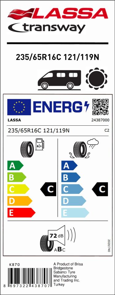 LAS.235/65R16 C 121/119N TRANSWAY (C-C-72) (YAZ) LASSA LASTİK (2025)