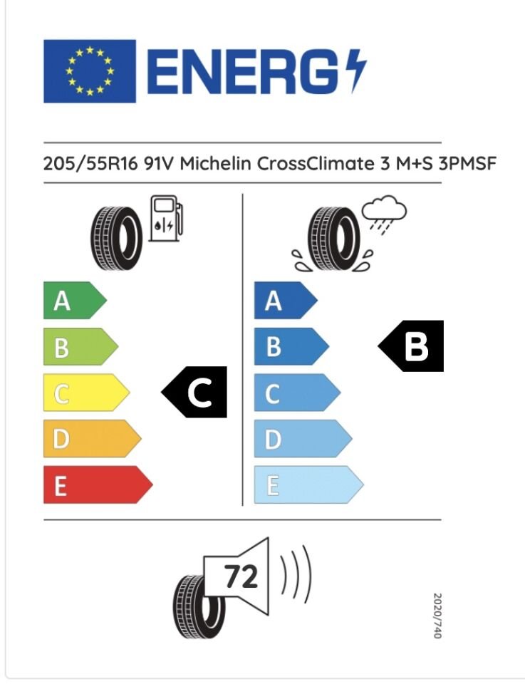 MIC.205/55R16 91V CROSSCLİMATE 3 (C-B-72) (4 MEVSİM) MICHELIN LASTİK (2025)