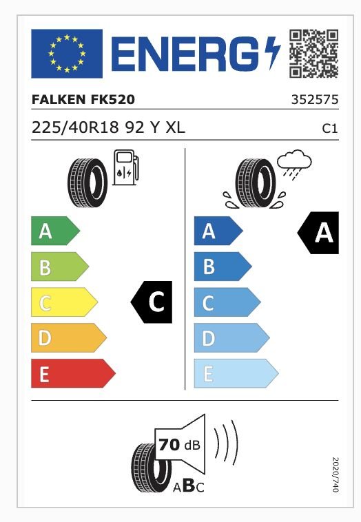 FAL.225/40R18 92Y XL AZENIS FK520 (C-A-70) FALKEN LASTİK (2024)