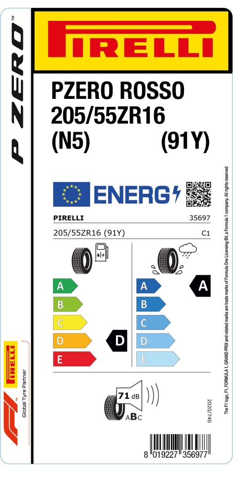 PRL.205/55R16 (91Y) (N5) PZERO ROSSO ASIMMETRICO (D-A-71) PIRELLI LASTİK (2024)