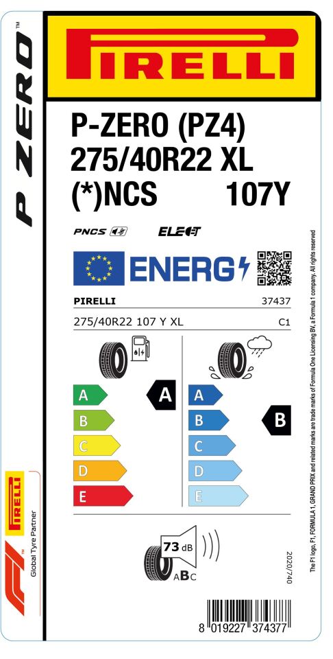 PRL.275/40R22 107Y XL (*) ncs elt P-ZERO (PZ4) (A-B-73) (YAZ) PIRELLI LASTİK (2024)