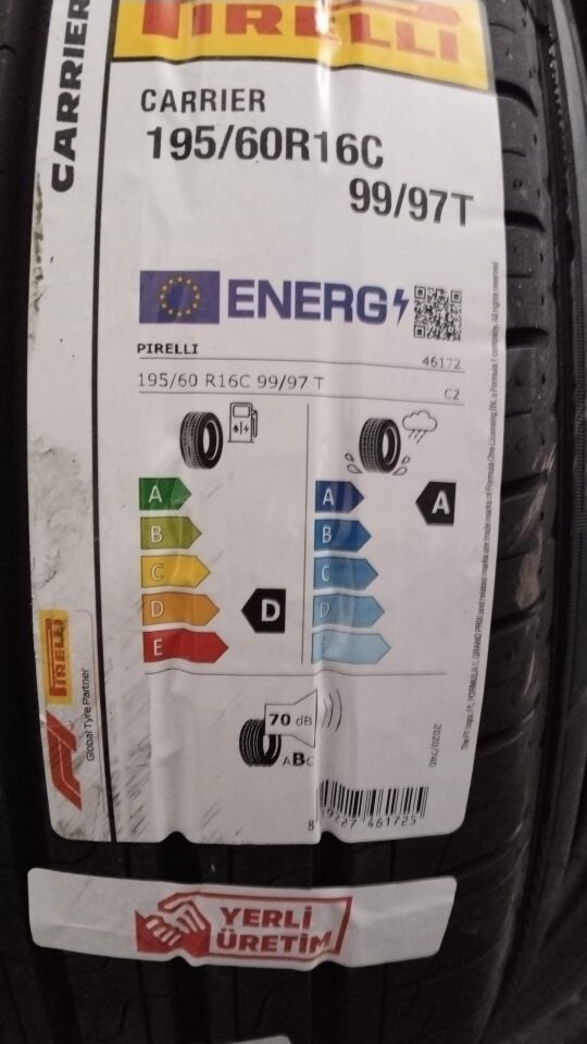 PRL.195/60R16 C 99T CARRIER (D-A-70) (YAZ) PİRELLİ LASTİK (2024)