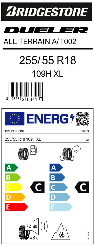 BRD.255/55R18 109H XL DUELER A/T002 (C-C-72) (4 MEVSİM) BRİDGESTONE LASTİK (2025)