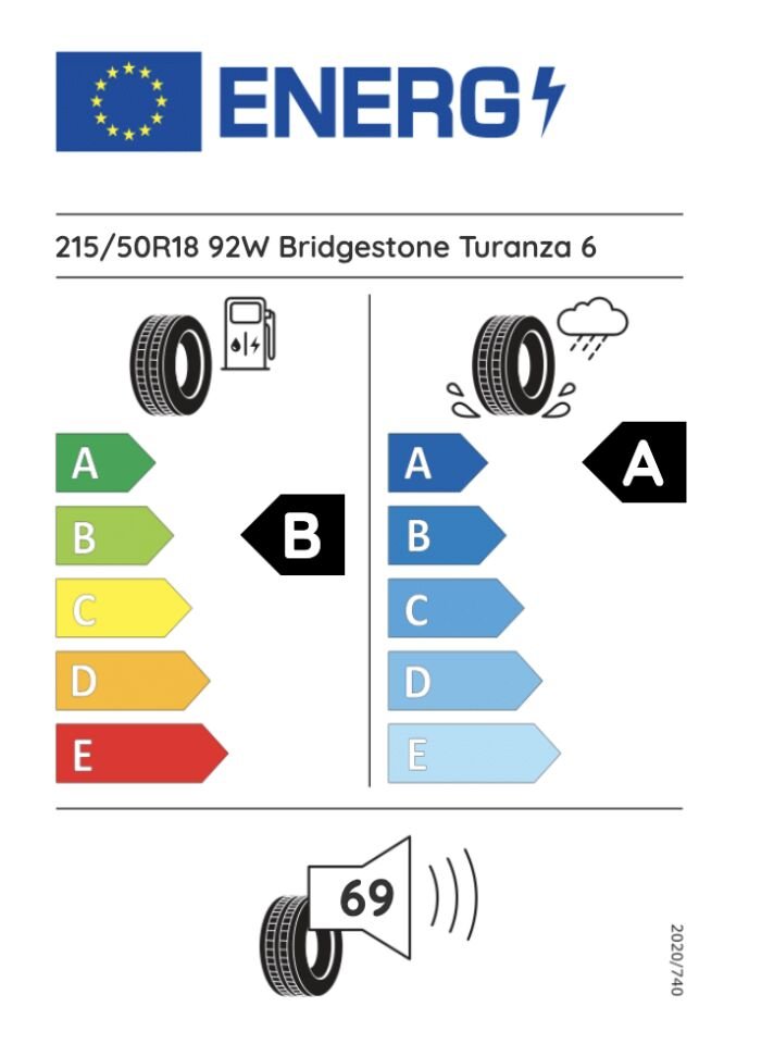 BRD.215/50R18 92W TURANZA 6 (B-A-69) (YAZ) BRİDGESTONE LASTİK (2025)