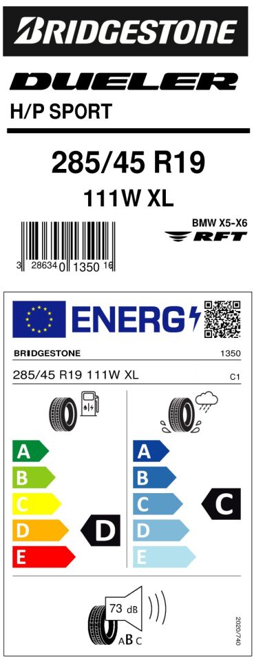 BRD.285/45R19 111W RFT DUELER SPORT H/P * (D-C-73) BRIDGESTONE LASTİK (2024)