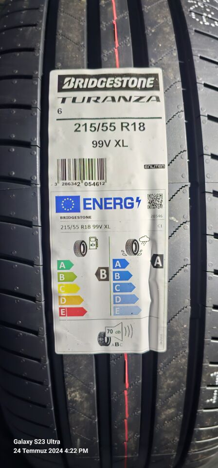BRD.215/55R18 99V TURANZA 6 (B-A-70) (YAZ) BRIDGESTONE LASTİK (2025)