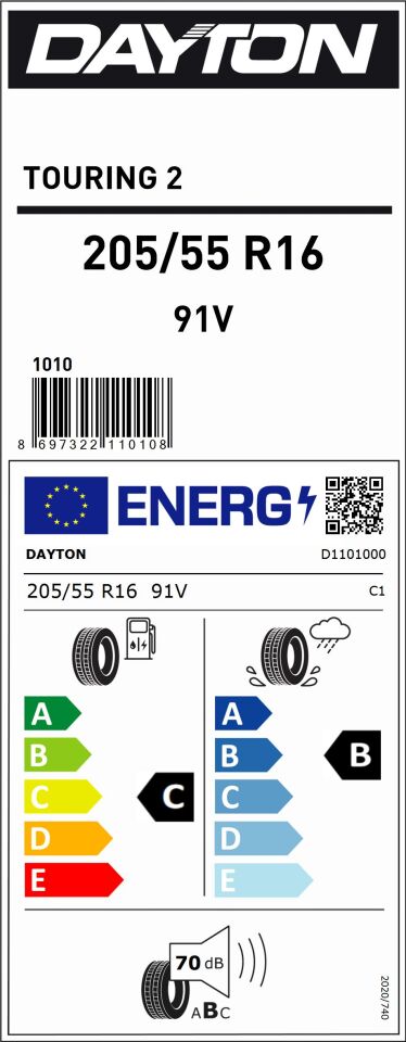 DAY.205/55R16 91V TOURING 2 (C-B-70) (YAZ) DAYTON LASTİK (2025)