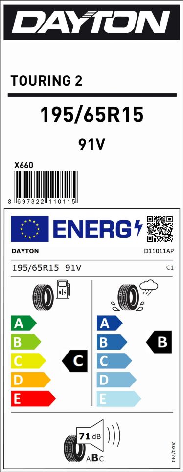 DAY.195/65R15 91V TOURING 2 (C-B-71) (YAZ) DAYTON LASTİK (2025)