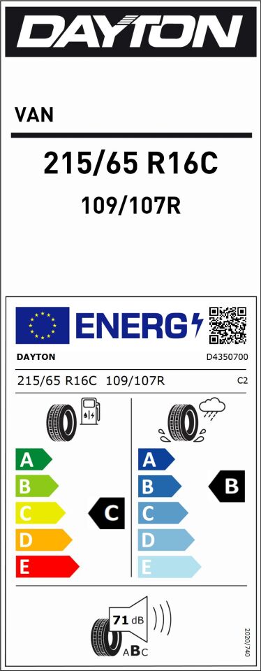 DAY.215/65R16 C 109/107R DAYTON VAN (C-B-71) (YAZ) DAYTON LASTİK (2025)
